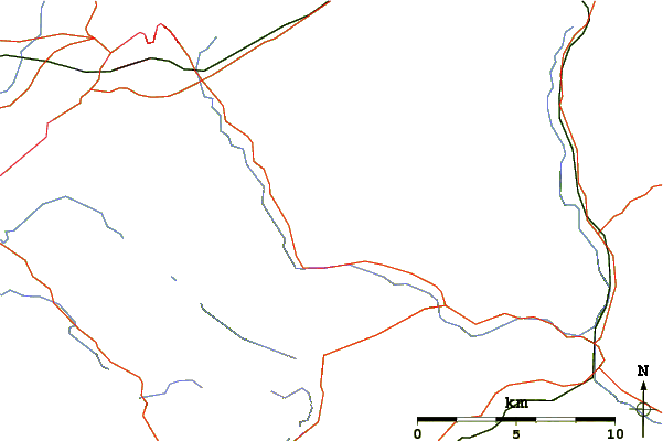 Roads and rivers around Foel Meirch