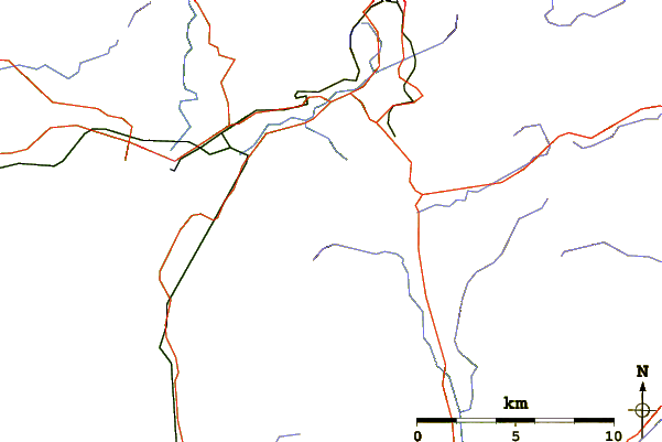 Roads and rivers around Foel Penolau