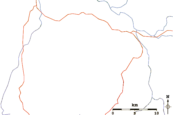 Roads and rivers around Folsom Peak