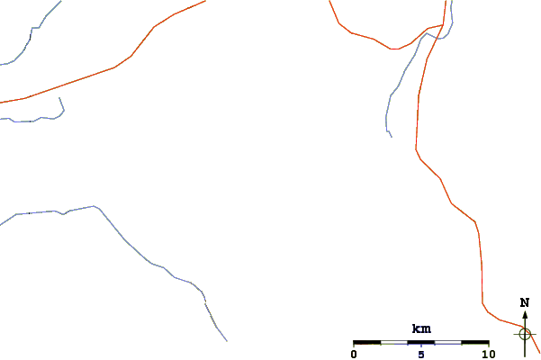 Roads and rivers around Forellen Peak