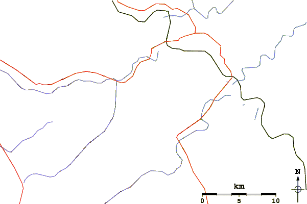 Roads and rivers around Forkston Mountain