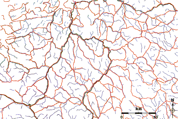 Roads and rivers around Forollhogna