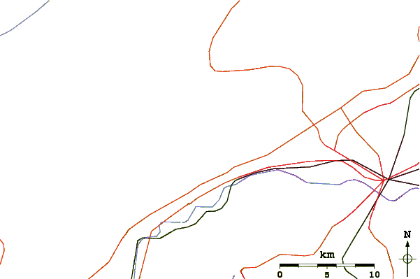 Roads and rivers around Fort Lewis Mountain