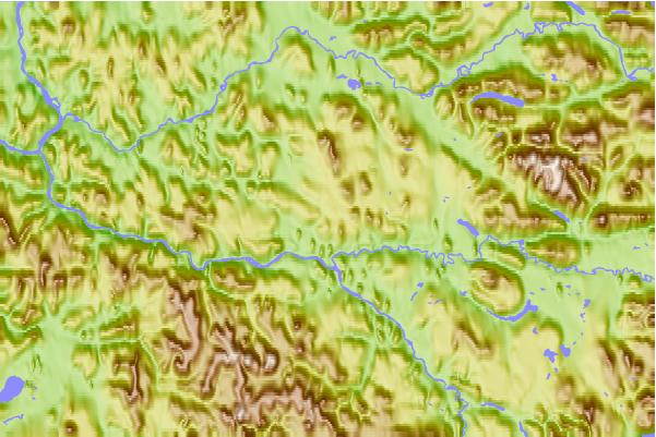 Surf breaks located close to Fort Selkirk Volcanic Field