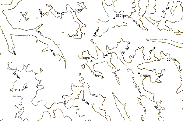 Mountain peaks around Fortress Mountain