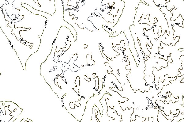 Mountain peaks around Fossil Mountain (Alberta)