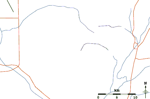 Roads and rivers around Fossil Mountain (Wyoming)