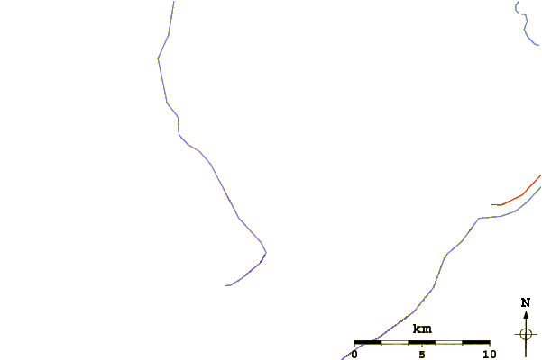 Roads and rivers around Francs Peak