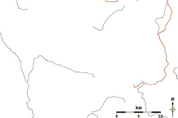 Roads and rivers around Frankland Peak