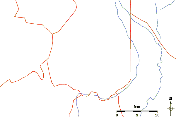 Roads and rivers around Freel Peak