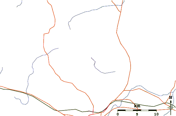 Roads and rivers around Fremont Peak