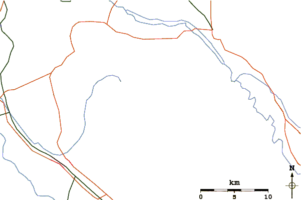 Roads and rivers around Fremont Peak (California)