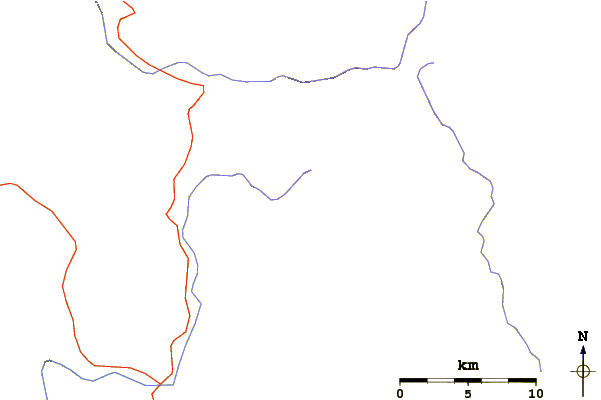 Roads and rivers around Fresno Dome