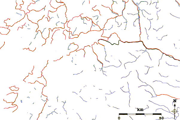 Roads and rivers around Frostisen