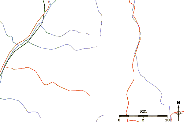 Roads and rivers around Furchetta