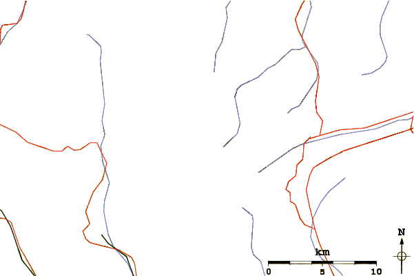 Roads and rivers around Furggeltihorn