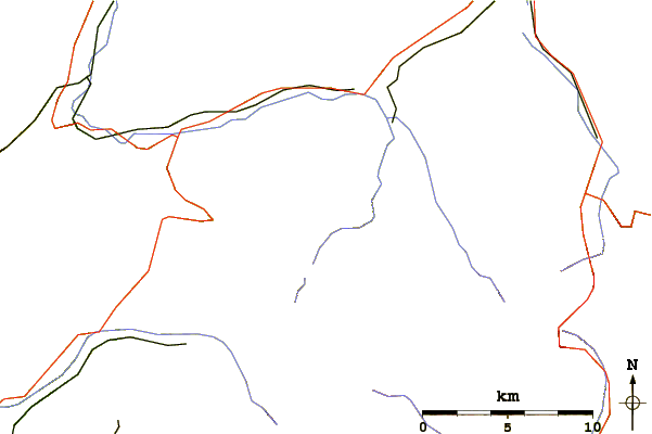 Roads and rivers around Furggenspitz