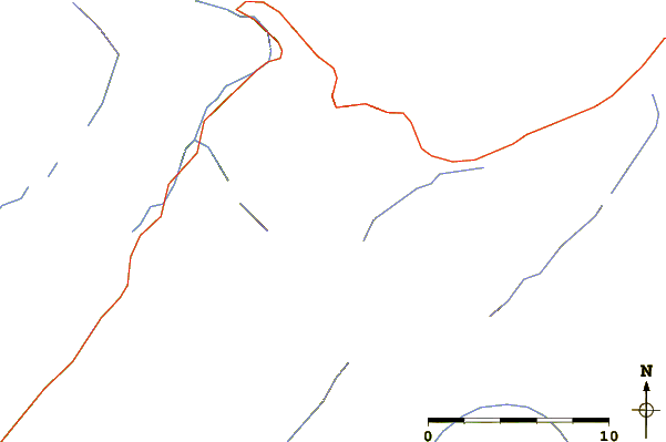 Roads and rivers around Fusillade Mountain