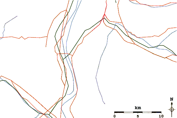 Roads and rivers around Gafleispitz