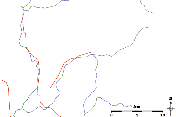 Roads and rivers around Gage Hill