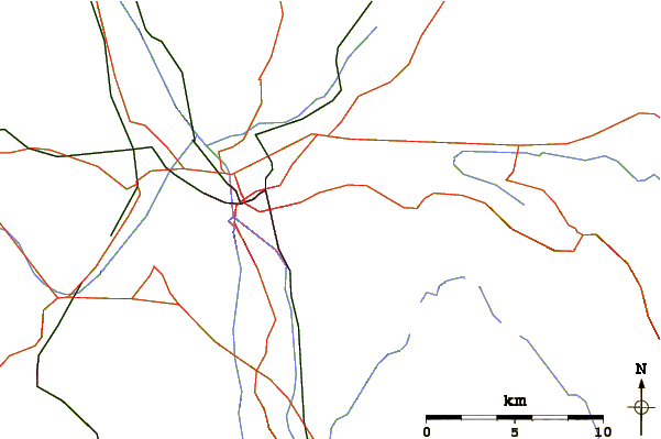 Roads and rivers around Gaisberg