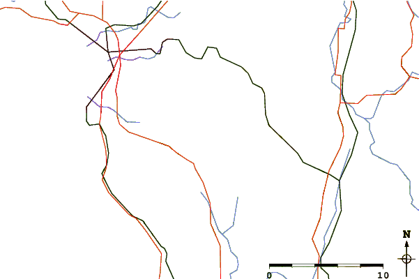 Roads and rivers around Galbraith Mountain