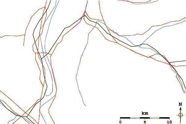 Roads and rivers around Galinakopf