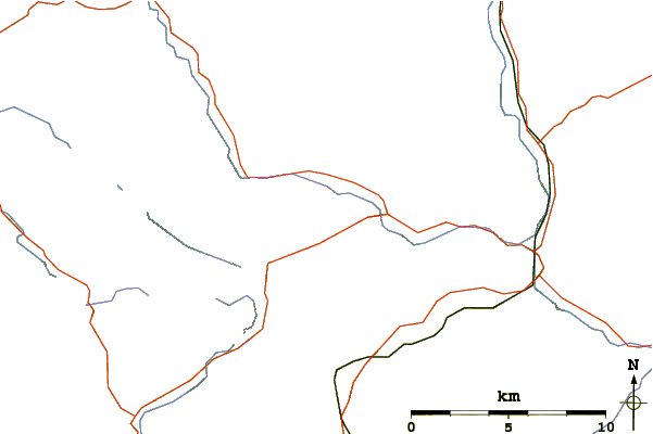 Roads and rivers around Gallt yr Ogof