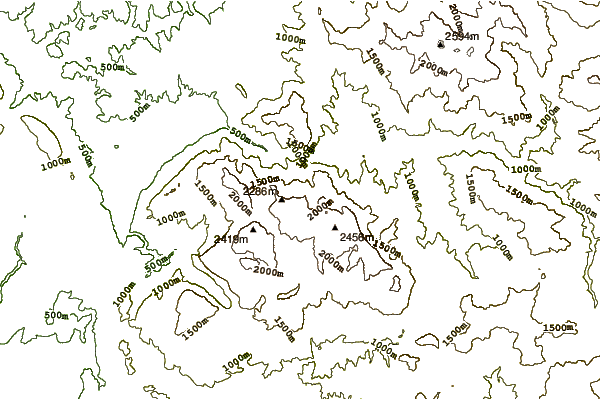 Mountain peaks around Gamila