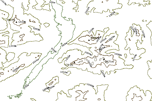 Mountain peaks around Gamskogel