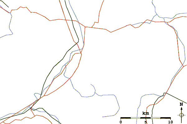 Roads and rivers around Gamskogel