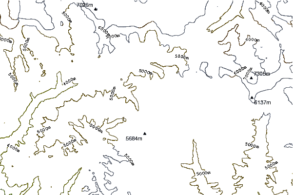 Mountain peaks around Gangkar Punsum