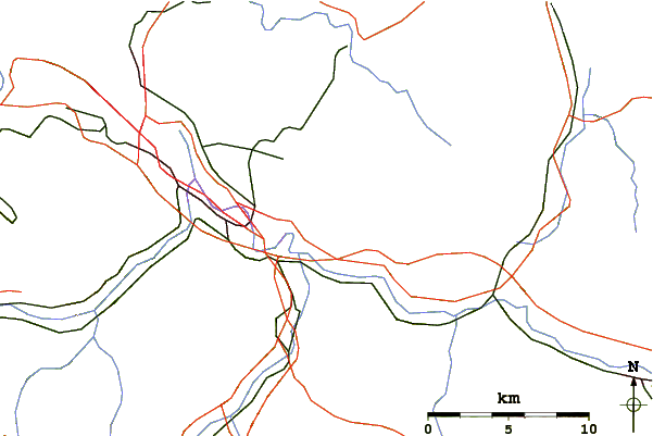 Roads and rivers around Ganguren