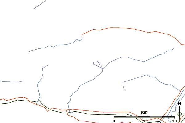 Roads and rivers around Gaor Bheinn