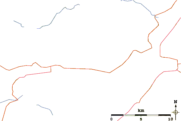 Roads and rivers around Garbh Bheinn