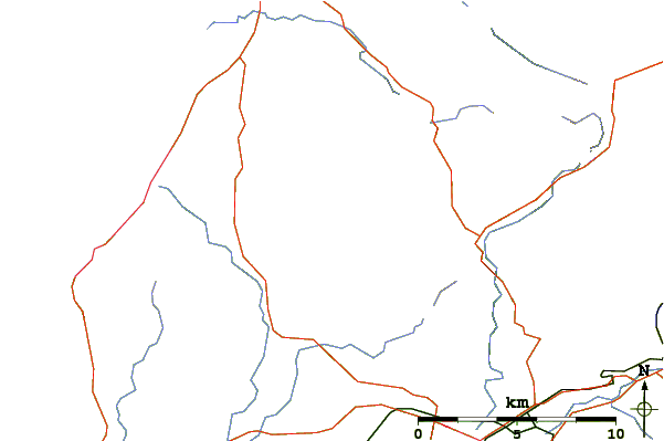 Roads and rivers around Garnedd Goch