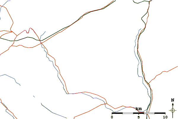 Roads and rivers around Garnedd Uchaf