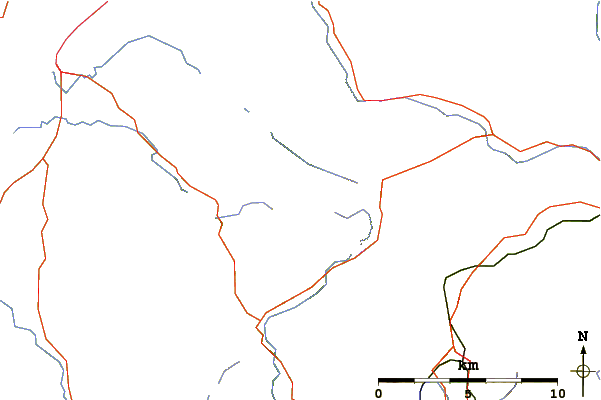 Roads and rivers around Garnedd Ugain