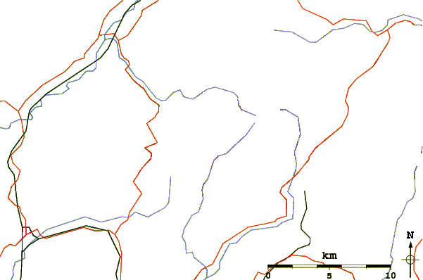 Roads and rivers around Garreg Las