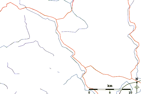 Roads and rivers around Garreg Lwyd (Rhayader)