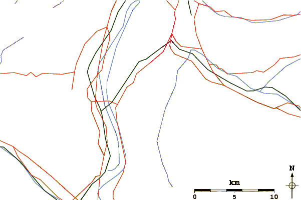 Roads and rivers around Garsellakopf