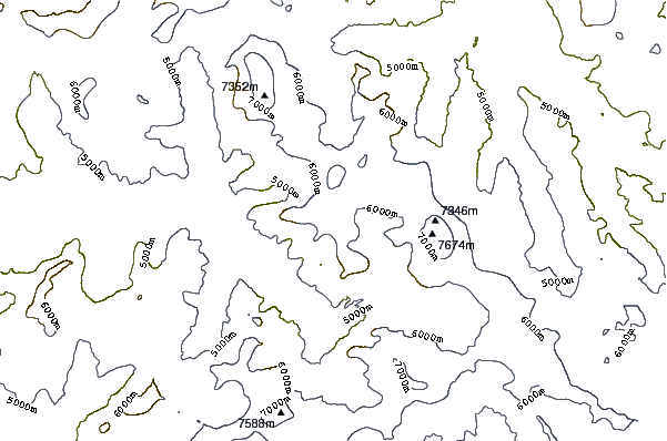 Mountain peaks around Gasherbrum V