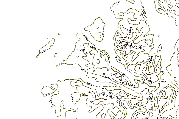 Mountain peaks around Gavel Fell