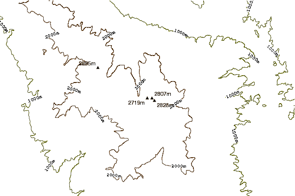 Mountain peaks around Gazey