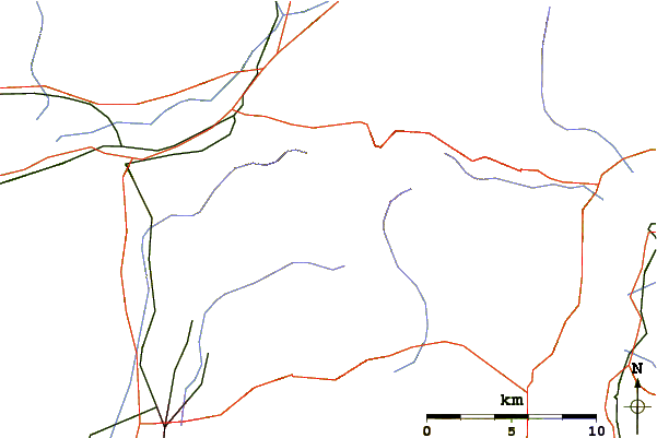 Roads and rivers around Gazzirola