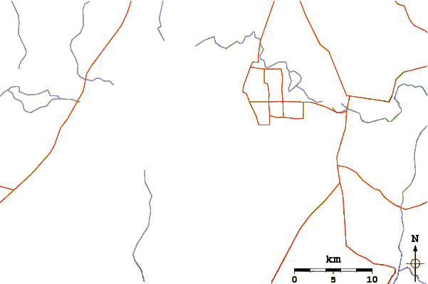 Roads and rivers around Gedamsa Caldera