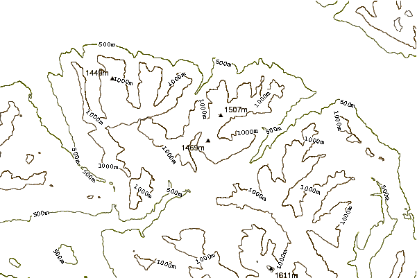 Mountain peaks around Gee Point