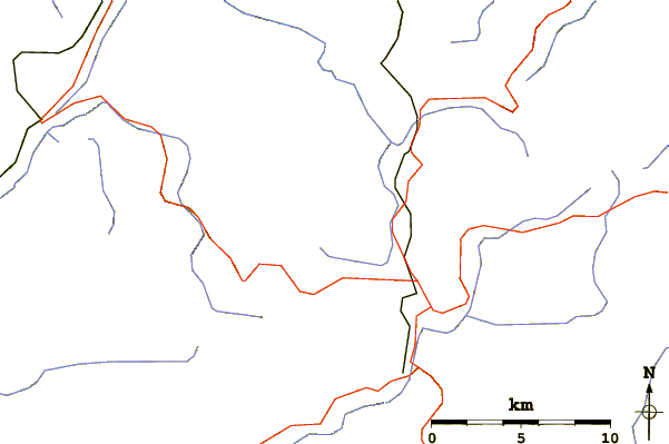 Roads and rivers around Gemeindealpe