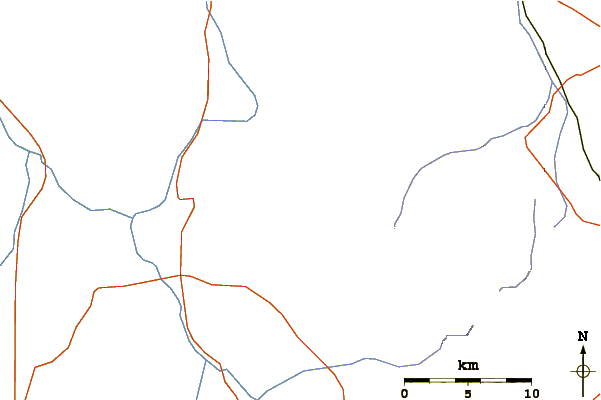 Roads and rivers around Geronimo volcanic field