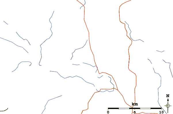 Roads and rivers around Gibson Knott